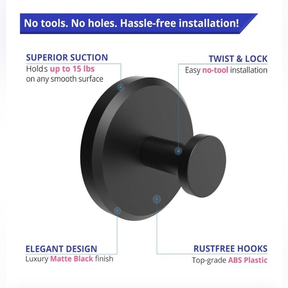 Black Wall Hooks Set - Picture 4 of 4